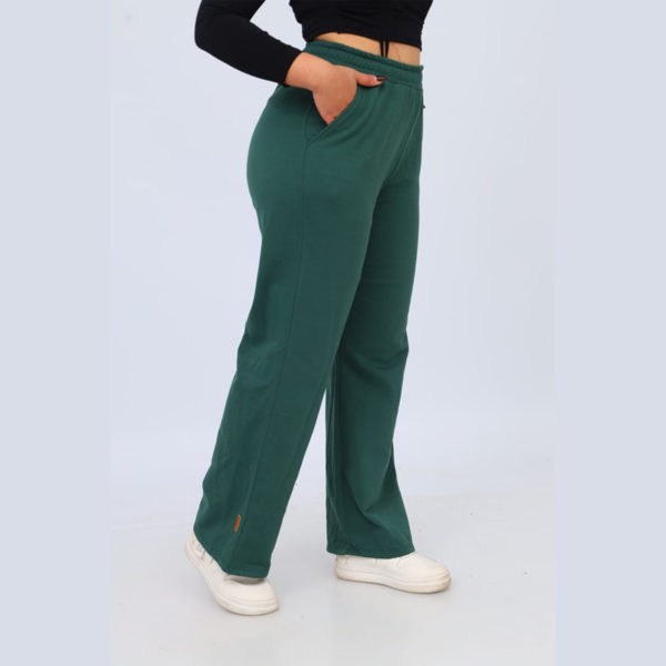 Pantalon Femme Large en Molleton Gratté – Vert
