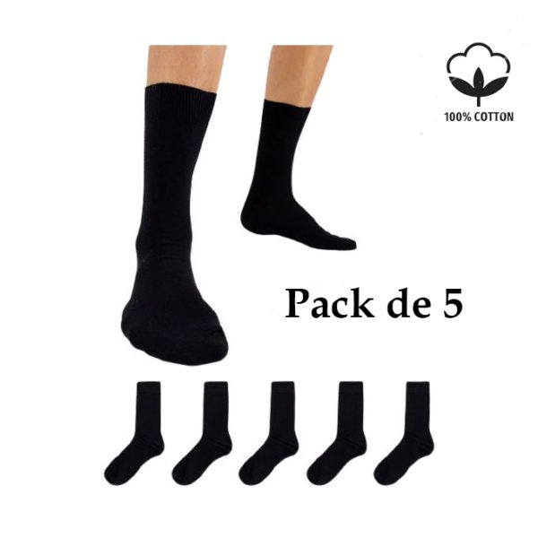Pack de 5 Chaussettes Classiques Homme Coton