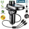 Chargeur De Voiture Multifonction – Bluetooth – Lecteur Mp3 – Transmetteur FM Avec 3 Ports