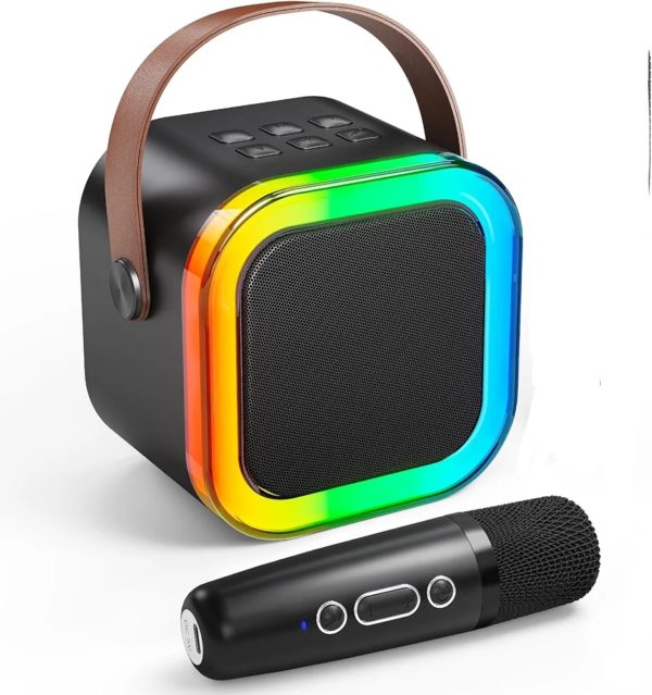 Machine De Karaoké Pour Enfants et Adultes - Bluetooth portable - Voix Chantée Avec Microphones - Sans Fil et Éclairage