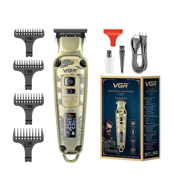 VGR Tondeuse à Cheveux Professionnelle avec Boîtier en Métal LED