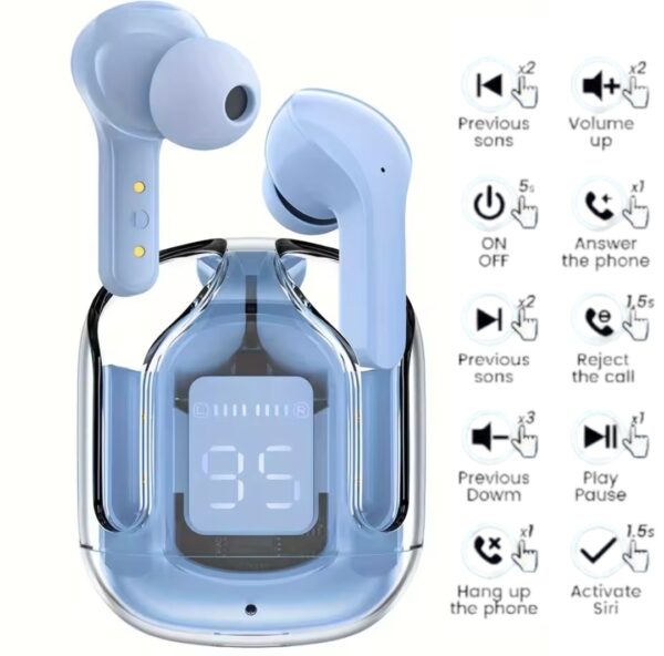 Écouteur Bluetooth Air39 – Affichage Numérique – Sans fil – Réduction du Bruit – Bleu