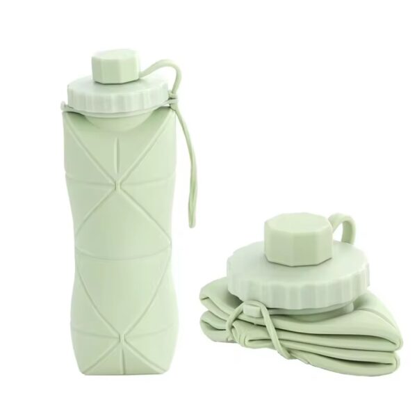 Bouteille D’eau Pliable Originale en Silicone – 600 Ml Pour Activités De Plein Air et Sports – Vert