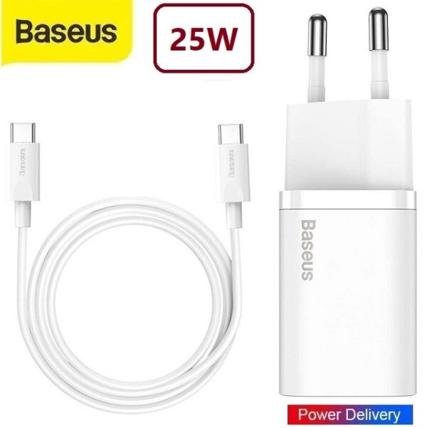 Chargeur Mural Baseus 25 W avec Câble USB-C Vers USB-C