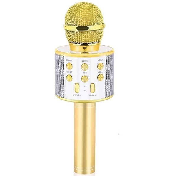 Microphone Karaoké Bluetooth 4 en 1-Doré/Gold