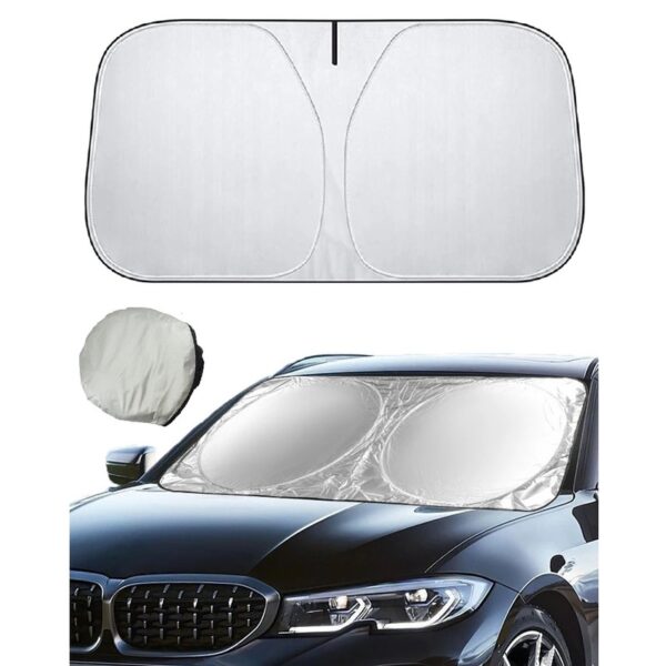 Pare-soleil Universel PLIABLE 150cm/70cm- Protection contre les UV pour Pare-Brise et Tableau de Bord