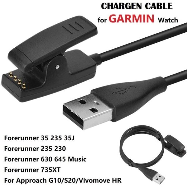 Chargeur pour Garmin Forerunner & Approach Vivomove HR &ForeAthlete 35J Lily & G10 S20