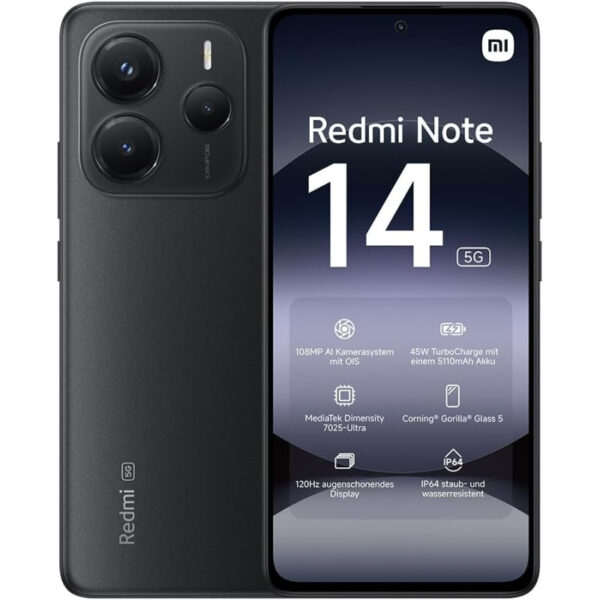 Smartphone Xiaomi Redmi Note 14 5G 8Go 256Go - Midnight Black