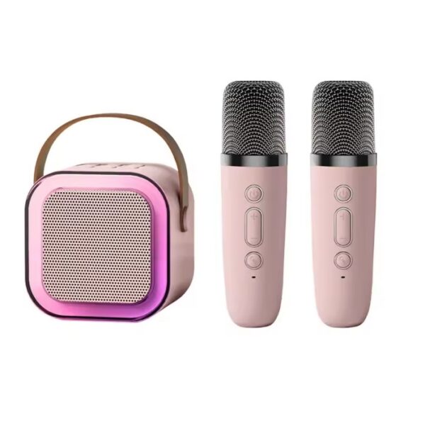 Haut Parleur Bluetooth K12 avec 2 Micro Karaoké Sans Fil Rose