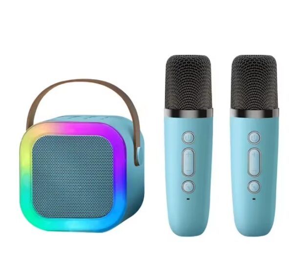 Haut Parleur Bluetooth K12 avec 2 Micro Karaoké Sans Fil Bleu