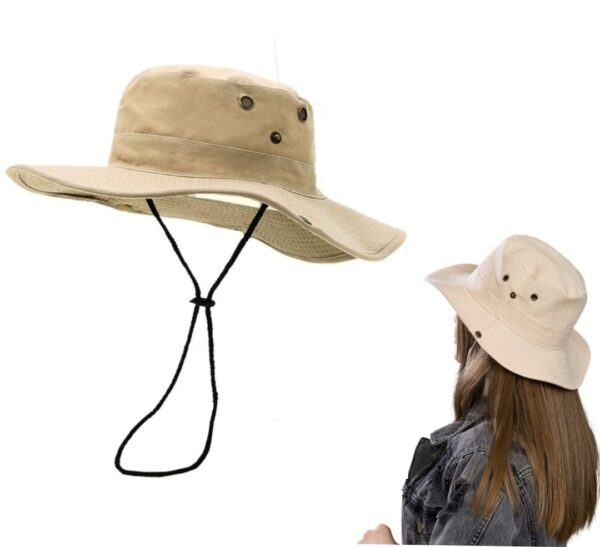 Chapeau De Soleil Pliable à Large Bord Avec Protection UV – Unisexe Beige