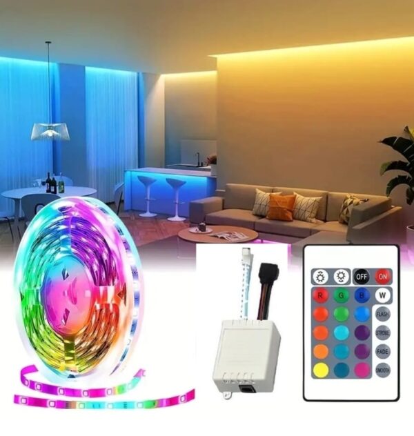 Kit Ruban LED RGB – Étanche – 16 Couleurs – 4 Modes – 5 Mètres – Télécommande