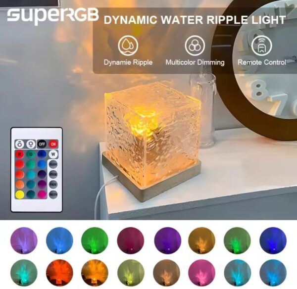 Lampe Cube - 16 Couleurs Dynamiques - Télécommande - Lampe D'Ambiance LED - Rechargeable