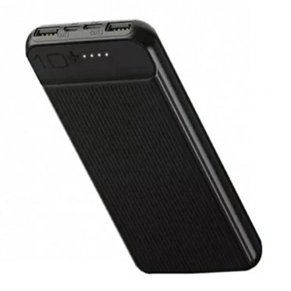 WUW Y128 Power Bank 10000mAh avec 2 Ports USB avec Témoin en LED - Noir