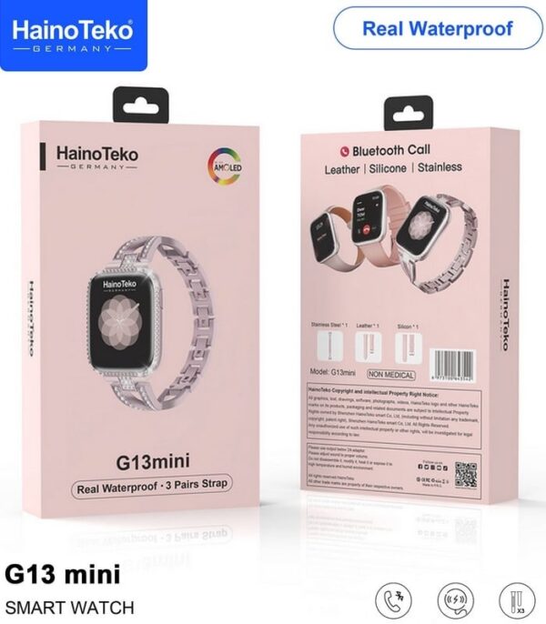 Haino Teko G13 Mini Montre Connectée avec 3 Ceintures