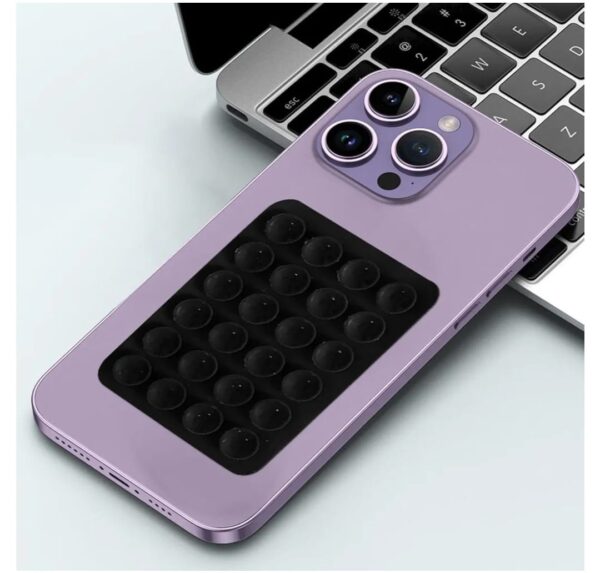 Support de Fixation en Silicone avec Ventouses pour Téléphone Noir
