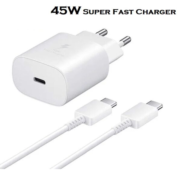 Chargeur Ultra Rapide 45W Adaptateur secteur PD3.0 + Cable USB-C vers USB-C 5A
