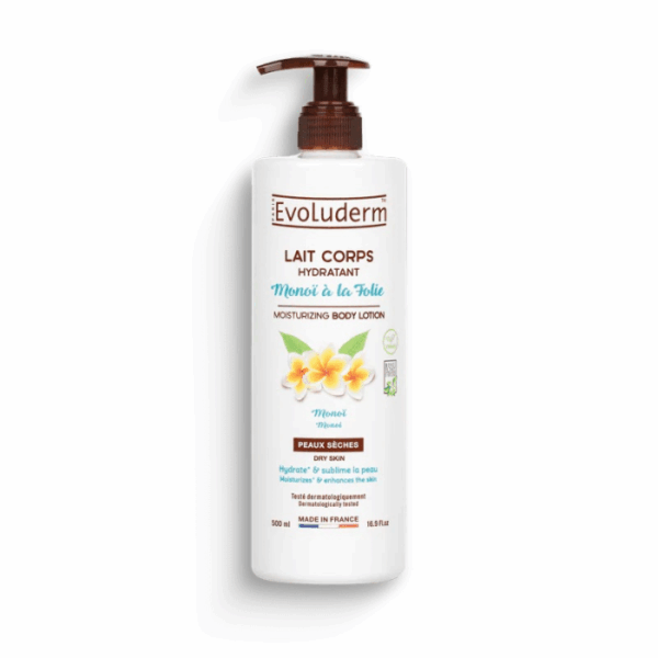 Evoluderm Lait Corps Hydratant Monoï À La Folie Peaux Sèches 500 Ml