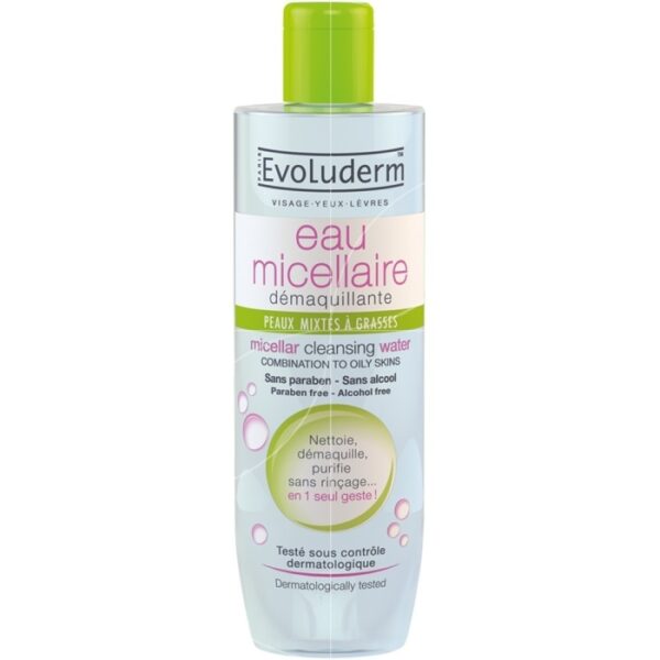 Evoluderm Eau Micellaire Démaquillante Peaux Mixtes À Grasses 500 Ml