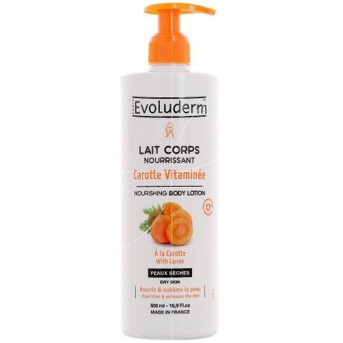 Evoluderm Lait Corps Nourrissant Carotte Vitaminée Peaux Sèches 500 Ml