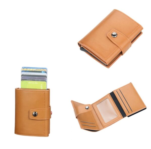 Portefeuille 2 en 1 Intelligent En Cuir Pour Cartes De Crédit – Billets De Banque – Métal Fin Pour Homme – Pliable