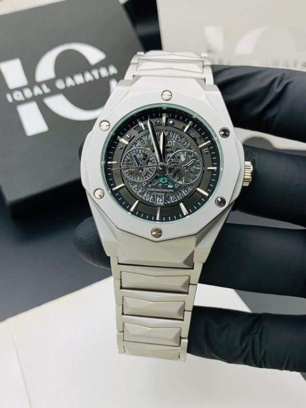 Montre Hublot Pour Homme - Bracelet En Acier Inoxydable À Fermoir Papillon - Modèle Chronographe - Résistante à L’eau - Boite Cadeau