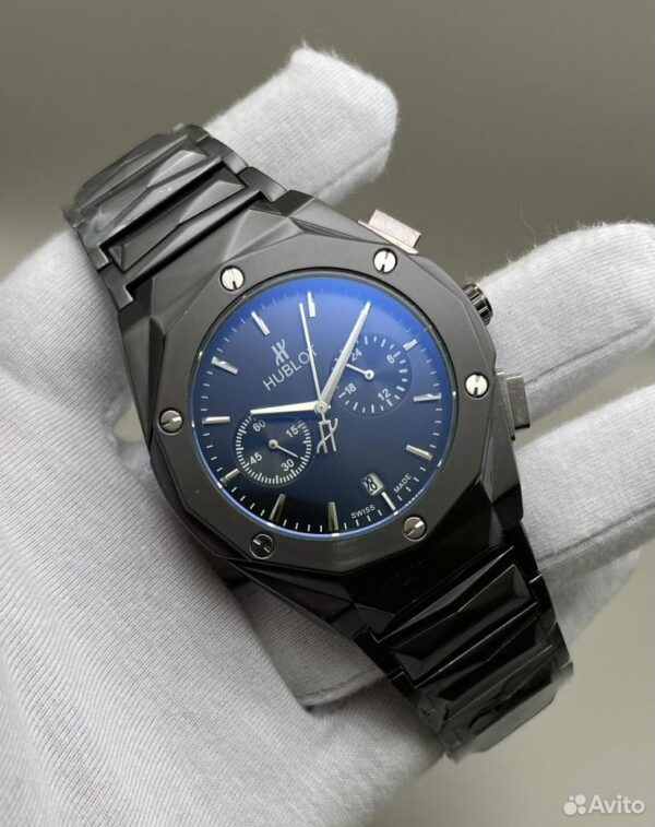 Montre Hublot Pour Homme – Bracelet En Acier Inoxydable – Résistance à l'eau - Qualité Premium - Noir