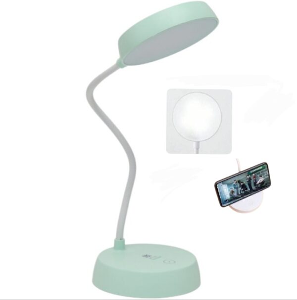 Lampe De Bureau LED – Rechargeable – Tactile – Support Téléphone – 3 Modes – Vert