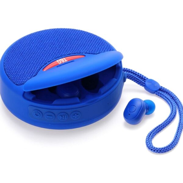2-En-1 Mini Haut-Parleur Bluetooth Et Écouteur Sans Fil T&G TG808 - Bleu