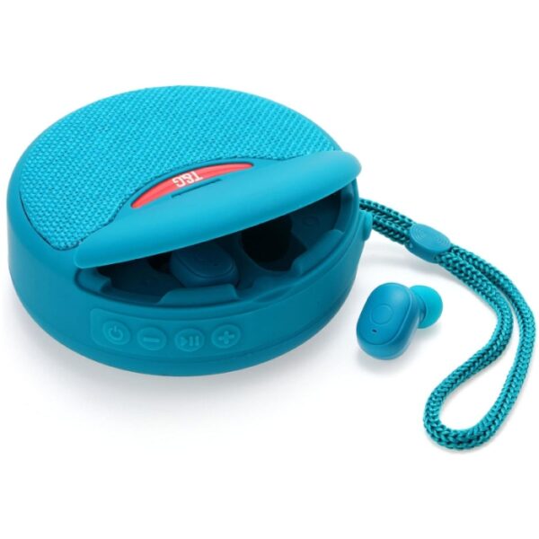 2-En-1 Mini Haut-Parleur Bluetooth Et Écouteur Sans Fil T&G TG808 - Bleu clair
