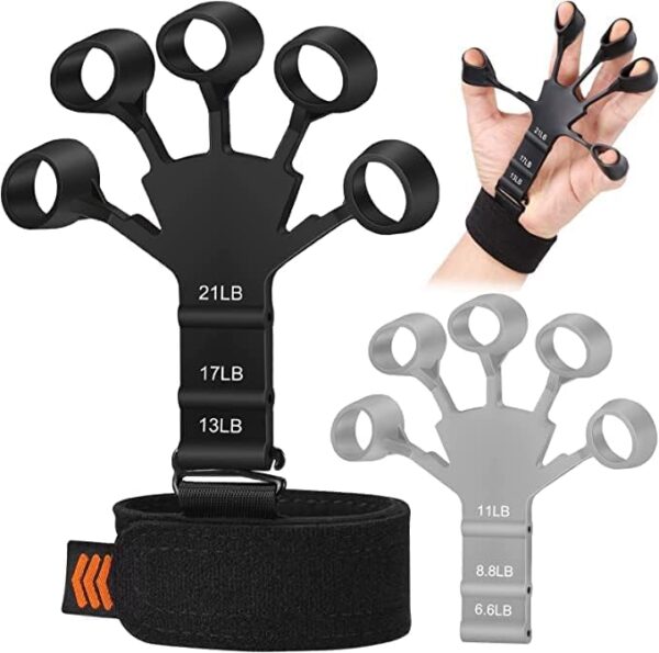 Silicone Finger Trainer - MorningSun Musculation Doigts, Finger Stretcher, Renforcement et Rééducation