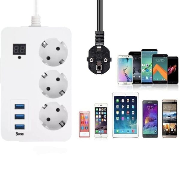 Multiprises Ldnio SC2311 – 2 Port USB-C, 4 Ports USB-A – 3 Prises De courant – 1 Port QC3.0 20 W – Avec Afficheur